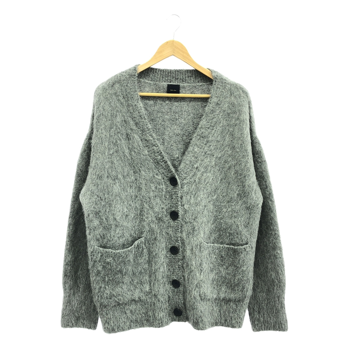 一塵不染 | 2023秋冬 |羊駝混紡V領衫 | F |灰色 |女性的