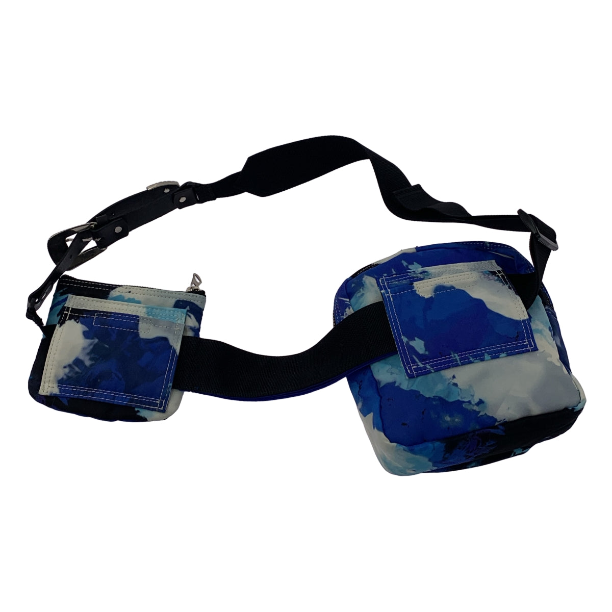 [狀況極佳] TOGA x PORTER 腰包，皮革 Concho 腰包，男女通用，藍色/白色，男士