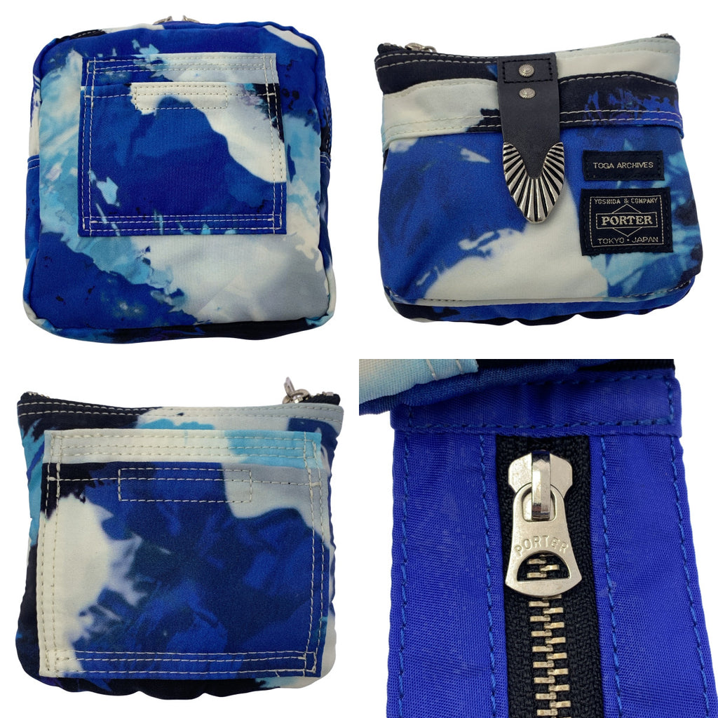 【미품】 TOGA / 토가 | × PORTER / 포터 Belt bag / 가죽 전환 콘쵸 벨트 백 / 유니섹스 | 블루 / 화이트 | 남성