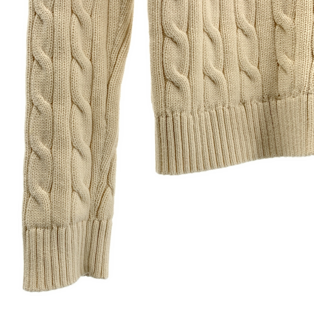 Lauren Ralph Lauren / ローレンラルフローレン | コットン ロゴショルダーボタン ケーブル ニット セーター | M | レディース