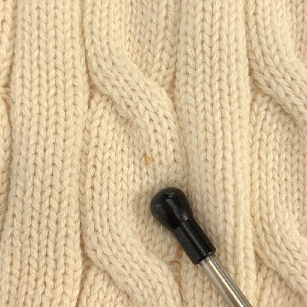 Lauren Ralph Lauren / ローレンラルフローレン | コットン ロゴショルダーボタン ケーブル ニット セーター | M | レディース