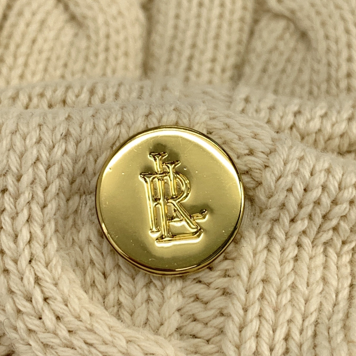 Lauren Ralph Lauren / ローレンラルフローレン | コットン ロゴショルダーボタン ケーブル ニット セーター | M | レディース