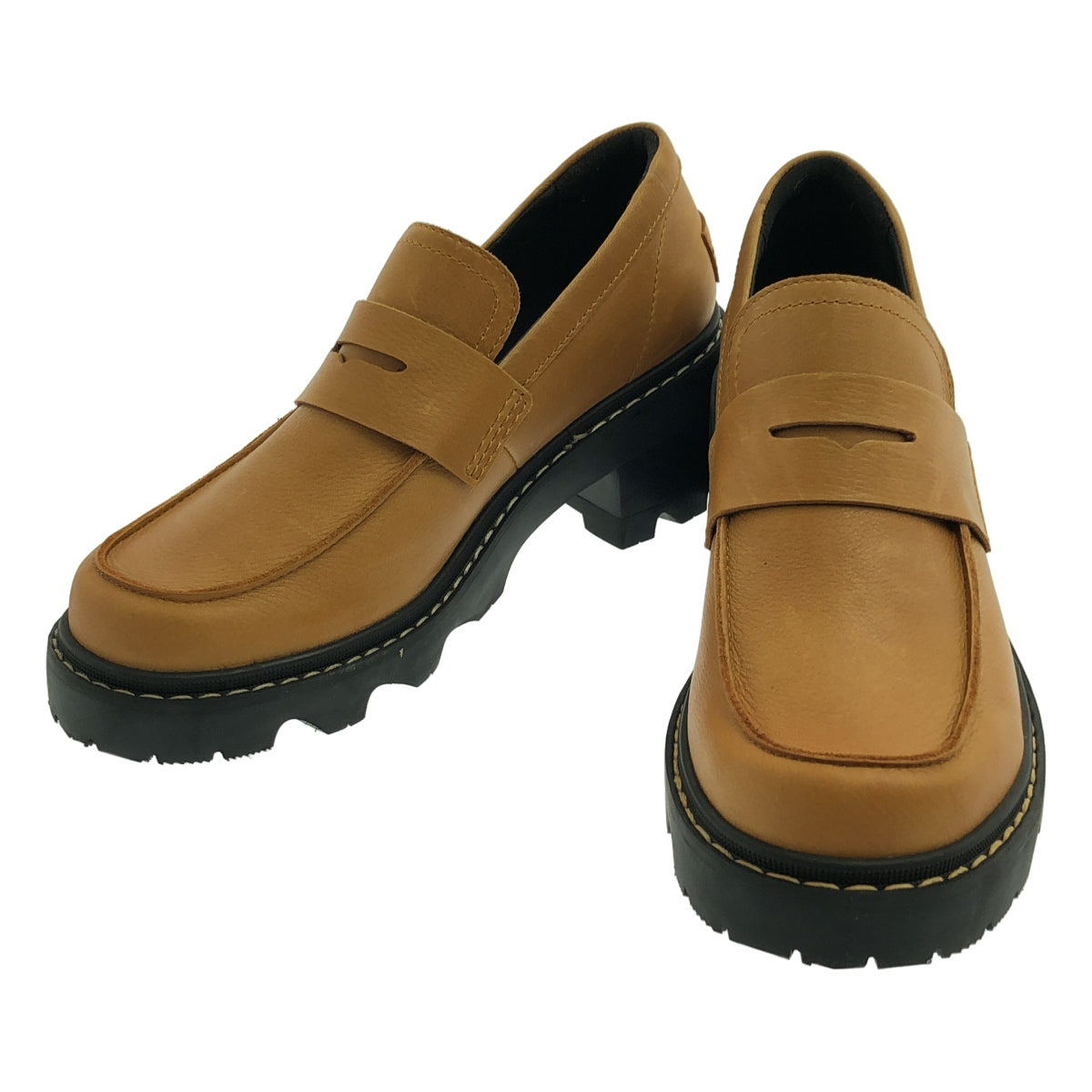 【成色極佳】SOREL 皮革 Logo 厚底樂福鞋 | 尺寸 25.5 | 棕色 | 女款