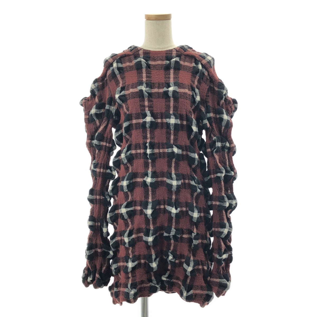 ISSEY MIYAKE / イッセイミヤケ | 2023AW | RHYTHM CHECK DRESS リズム チェック ドレス ワンピース | 2 | ブラウン/ブラック/ホワイト | レディース