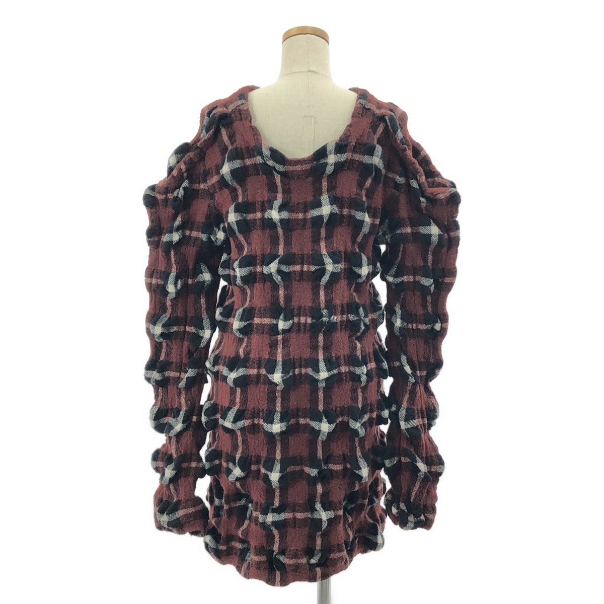 ISSEY MIYAKE / イッセイミヤケ | 2023AW | RHYTHM CHECK DRESS リズム チェック ドレス ワンピース | 2 | ブラウン/ブラック/ホワイト | レディース