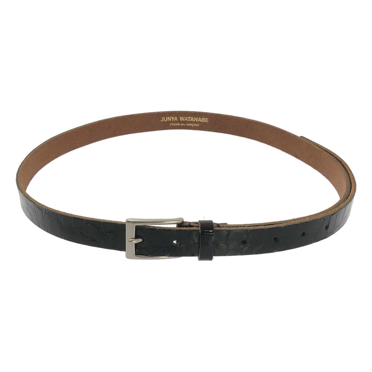 JUNYA WATANABE COMME des GARÇONS / 渡邊淳彌 | Junya Watanabe鱷魚紋壓花帶 |黑色|女性的