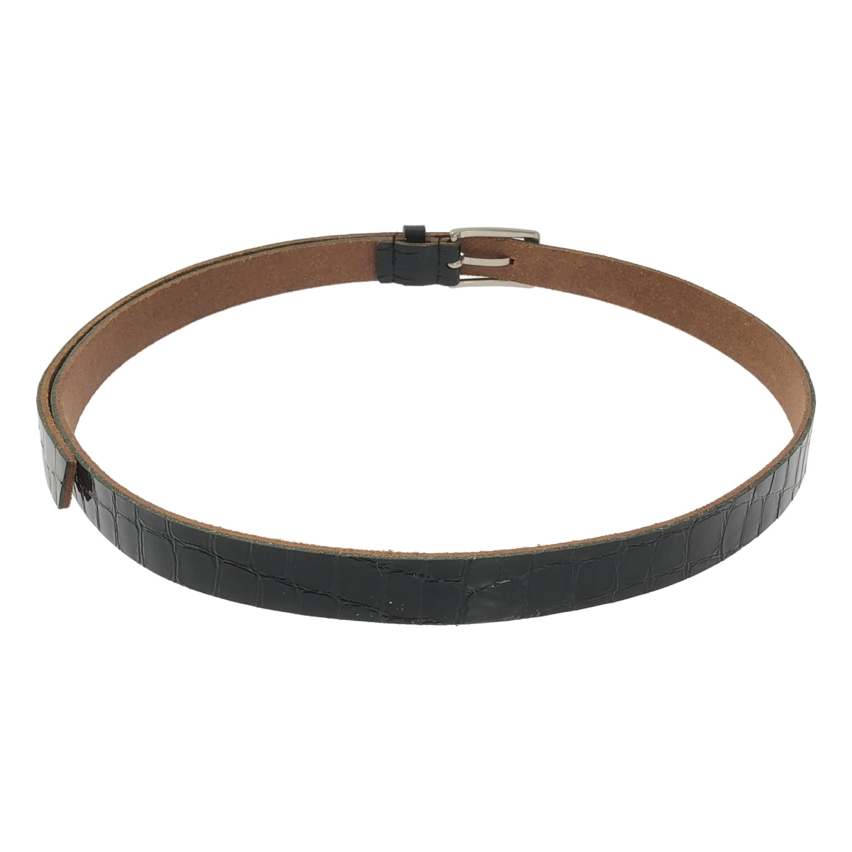 JUNYA WATANABE COMME des GARÇONS / 渡邊淳彌 | Junya Watanabe鱷魚紋壓花帶 |黑色|女性的