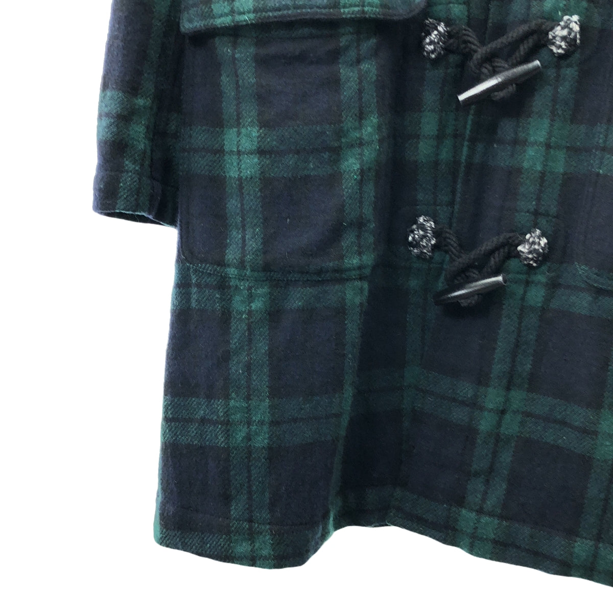 COMME des GARCONS HOMME PLUS | 2008秋冬 |羊毛縮水格紋粗呢大衣連帽衫 | S |綠色/海軍藍/黑色 |男士