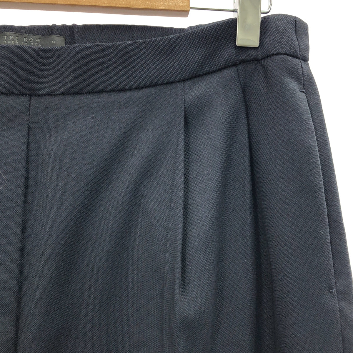 【美品】  THE ROW / ザロウ | バックウエストゴム 2タック ワイドスラックス パンツ | M | ダークネイビー | メンズ