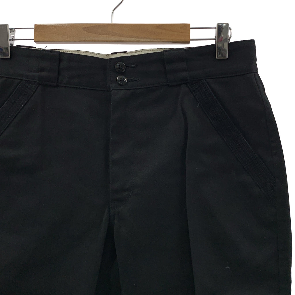 JUNYA WATANABE COMME des GARÇONS MAN | 2009 秋冬系列 | x Dickies / 皮革拼接七分褲 | S 碼 | 黑色 | 男款