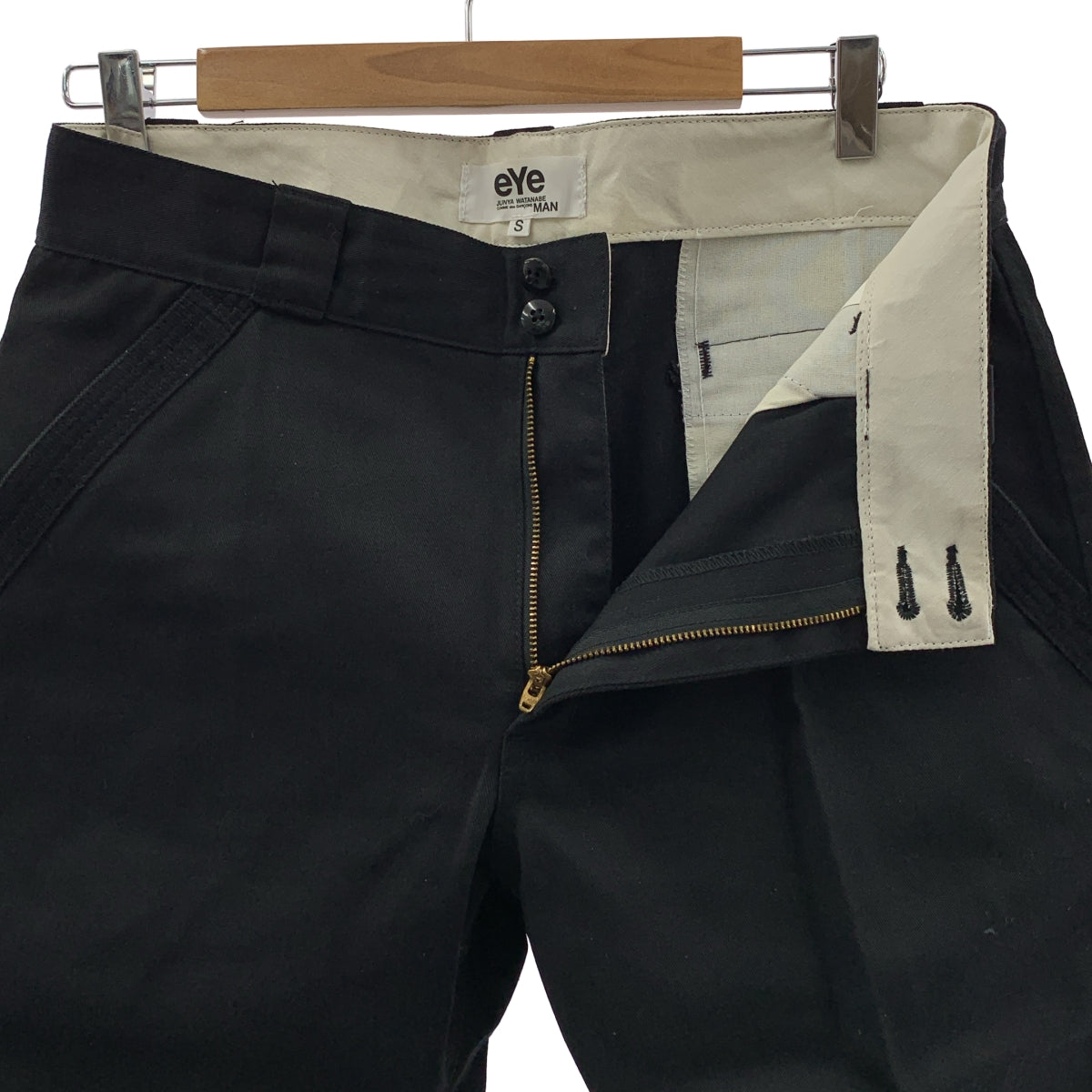 JUNYA WATANABE COMME des GARÇONS MAN | 2009 秋冬系列 | x Dickies / 皮革拼接七分褲 | S 碼 | 黑色 | 男款