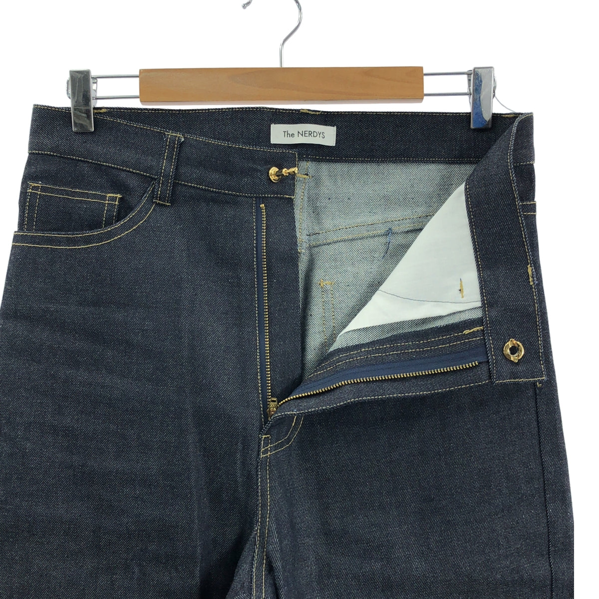 【美品】  THE NERDYS / ナーディーズ | High West Denim Pants ハイウエスト デニムパンツ | S | インディゴ | メンズ