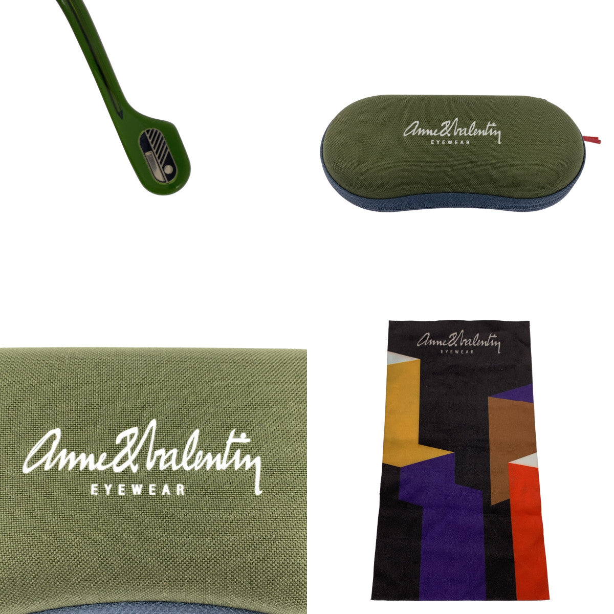 【美品】  ANNE ET VALENTIN / アンバレンタイン | DOWNEY クリア セルフレーム サングラス | 49□23-147 | グリーン