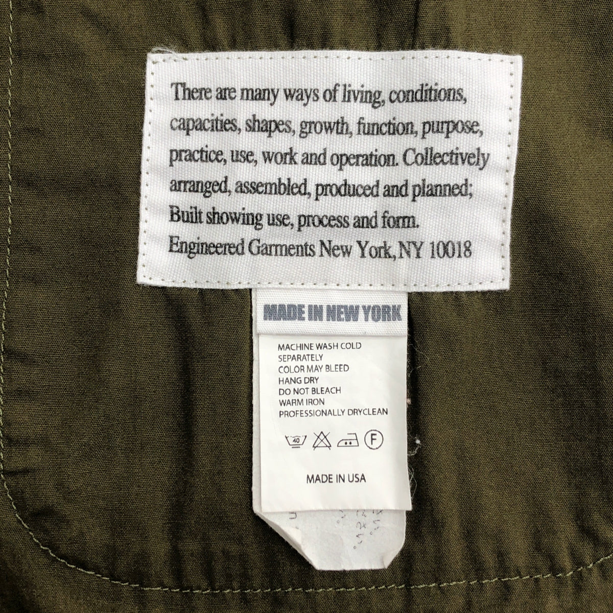 Engineered Garments / 엔지니어드 가멘츠 | BAKER JACKET COTTON 베이커 재킷 코튼 | S | 올리브 | 남성