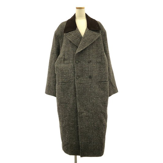 【新品】  TODAYFUL / トゥデイフル | 2023AW | Doublecollar Tweed Coat ダブルカラー ツイード コート | 38 | ダークブラウン | レディース