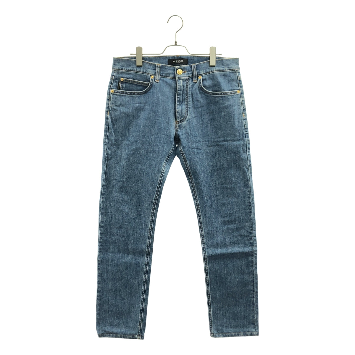 VERSACE / 베르사치 | 메두사 버튼 스트레치 데님 팬츠 | 32 | 남성