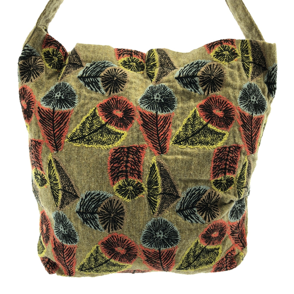 mina perhonen / ミナペルホネン | hana no mi / リネン ウール ワイド ショルダーバッグ | マルチカラー | レディース