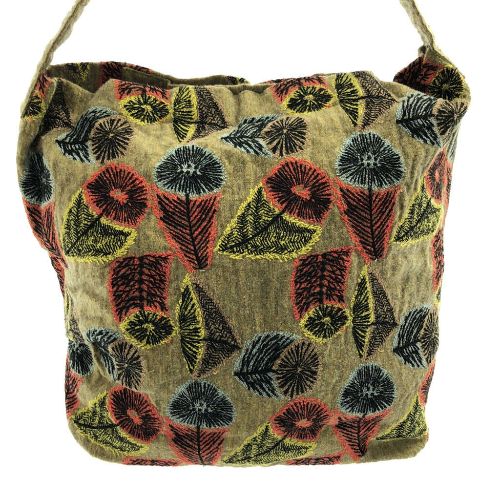 mina perhonen / ミナペルホネン | hana no mi / リネン ウール ワイド ショルダーバッグ | マルチカラー | レディース