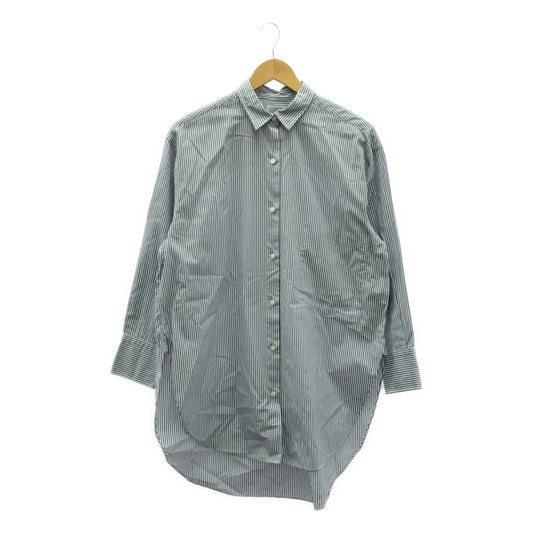 [Good Condition] HAVEL studio / Harvel Studio | Cotton Striped Long Shirt | 38 | Gray | Men's