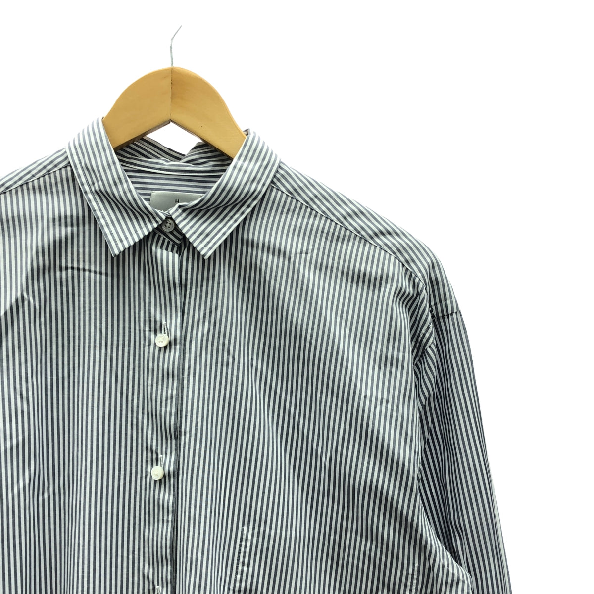 [Good Condition] HAVEL studio / Harvel Studio | Cotton Striped Long Shirt | 38 | Gray | Men's