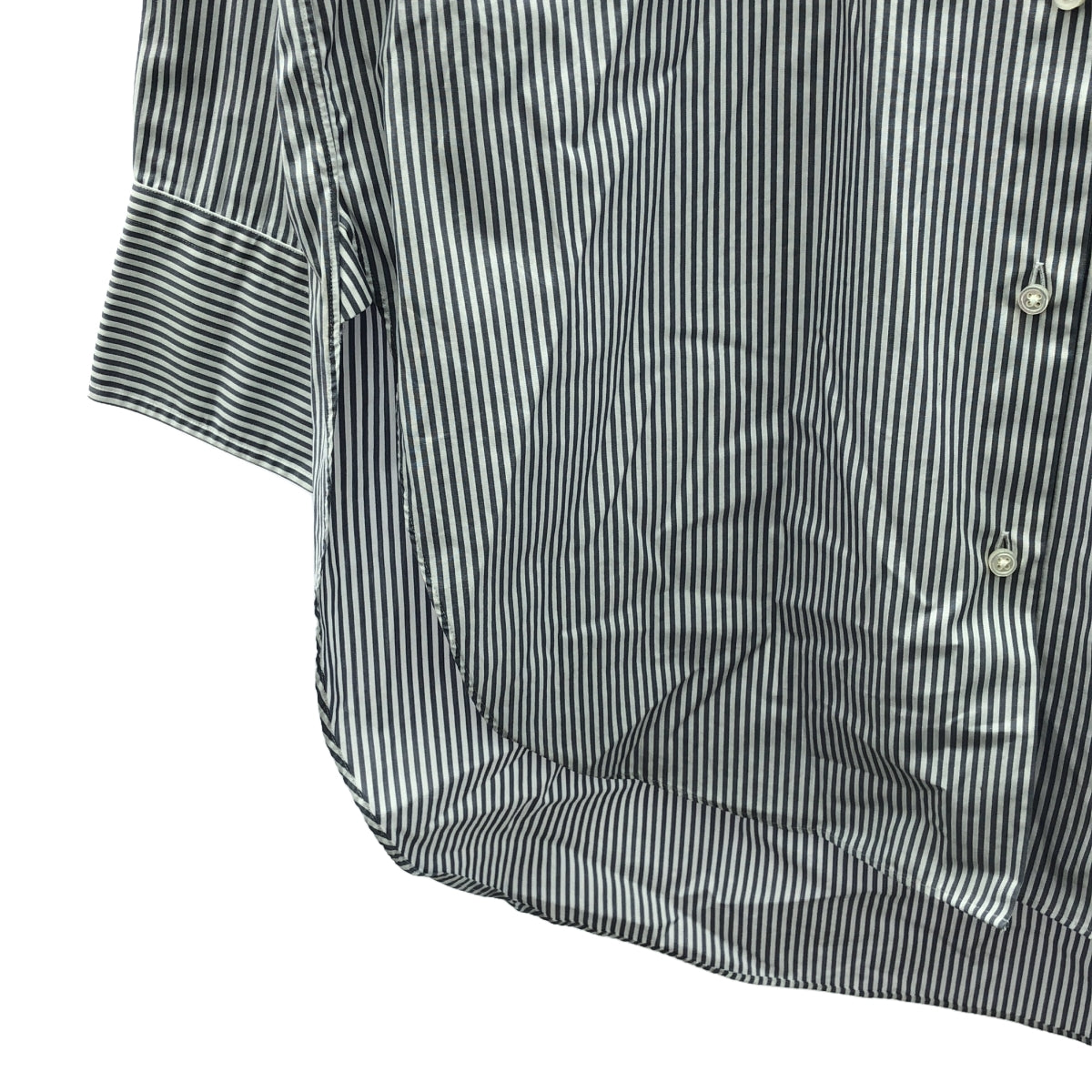 [Good Condition] HAVEL studio / Harvel Studio | Cotton Striped Long Shirt | 38 | Gray | Men's