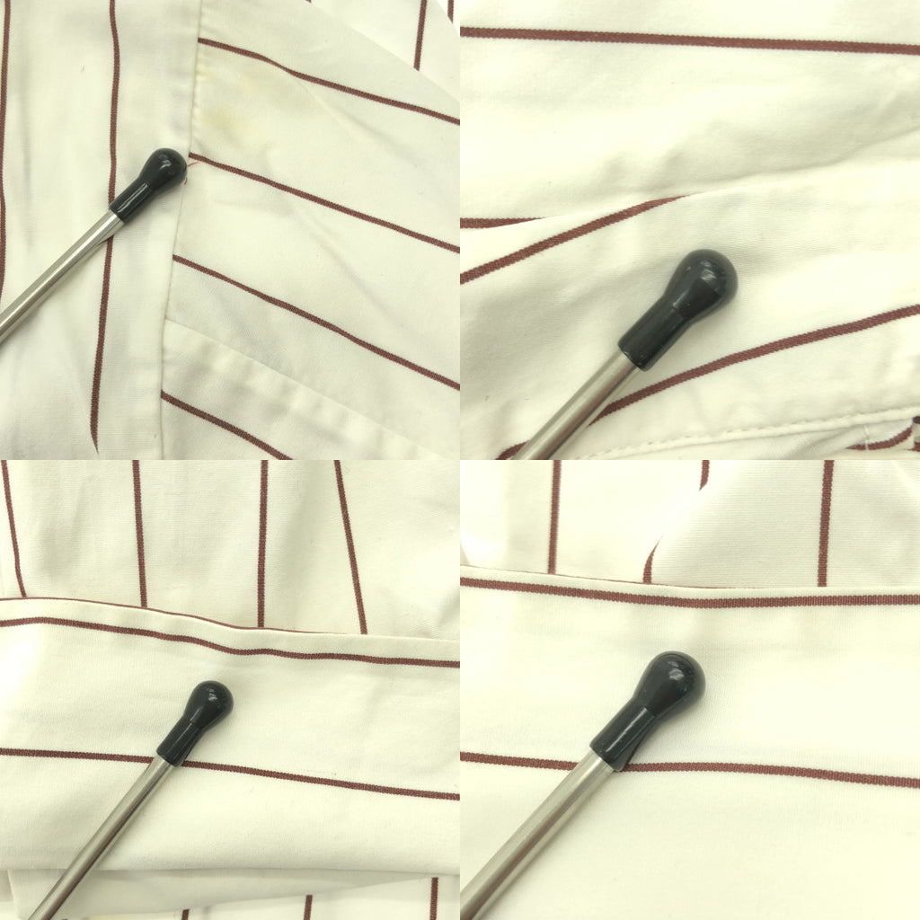 MARNI / マルニ | コットン フロントプリント ストライプ シャツ | 40 | ホワイト/ブラウン | レディース