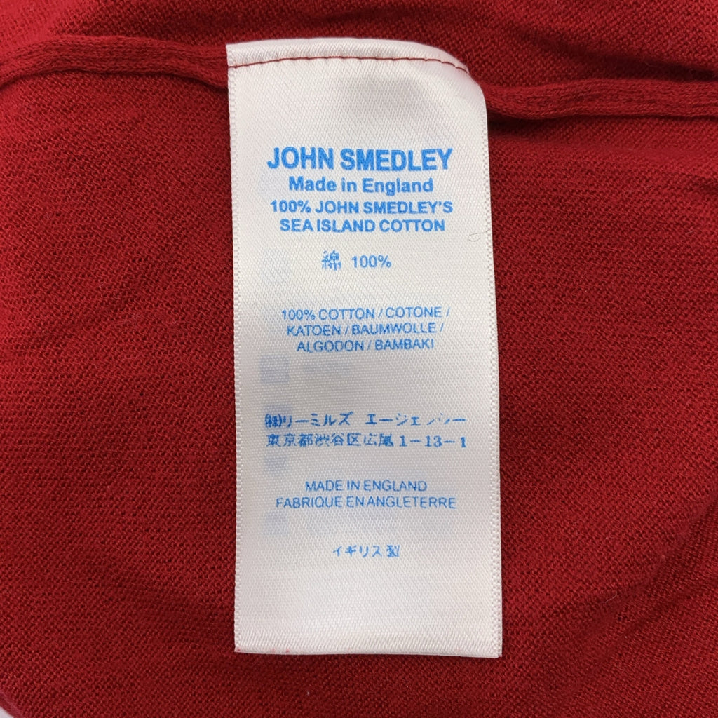 JOHN SMEDLEY | 海島棉針織 Polo 衫 | M 碼 | 紅色 | 男款