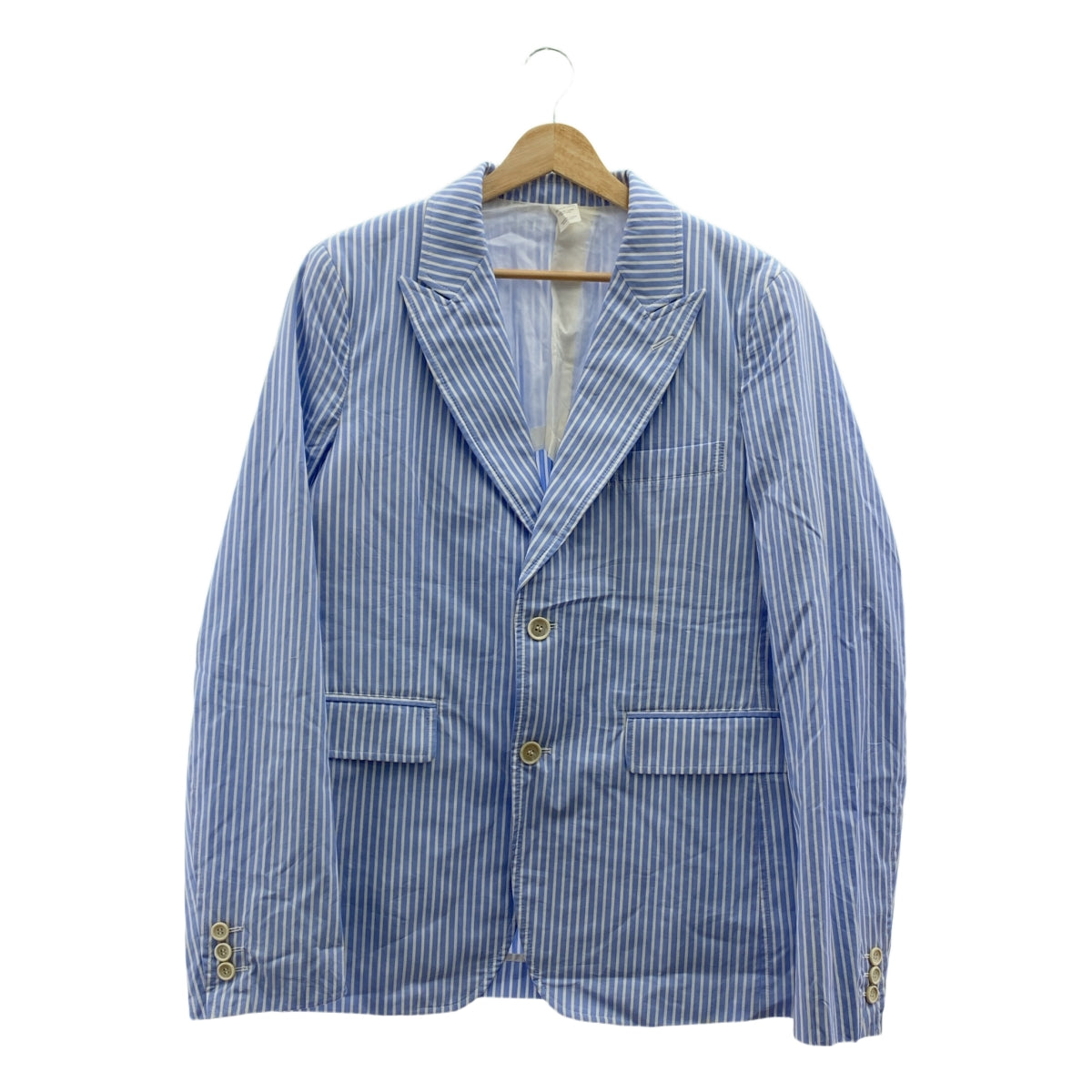 COMME des GARCONS SHIRT / コムデギャルソンシャツ | コットン 2B シングルブレスト テーラードジャケット | S | ブルー/ホワイト | メンズ