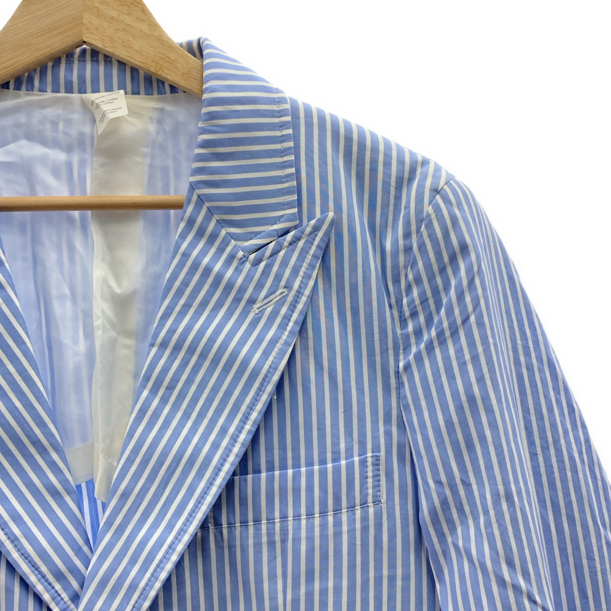 COMME des GARCONS SHIRT / 콤데 갤슨 셔츠 | 코튼 2B 싱글 브레스트 테일러드 재킷 | S | 블루/화이트 | 남성