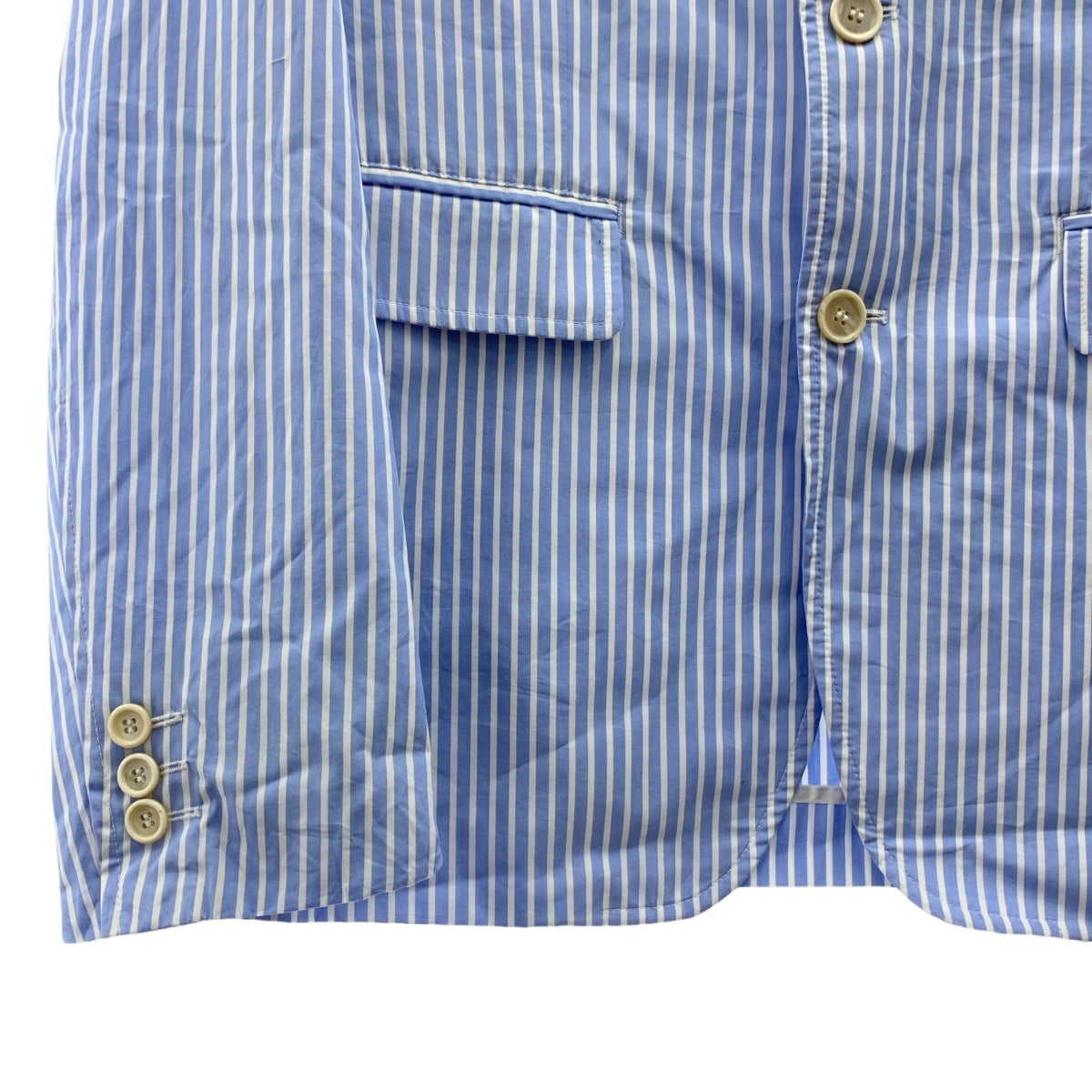 COMME des GARCONS SHIRT / 콤데 갤슨 셔츠 | 코튼 2B 싱글 브레스트 테일러드 재킷 | S | 블루/화이트 | 남성