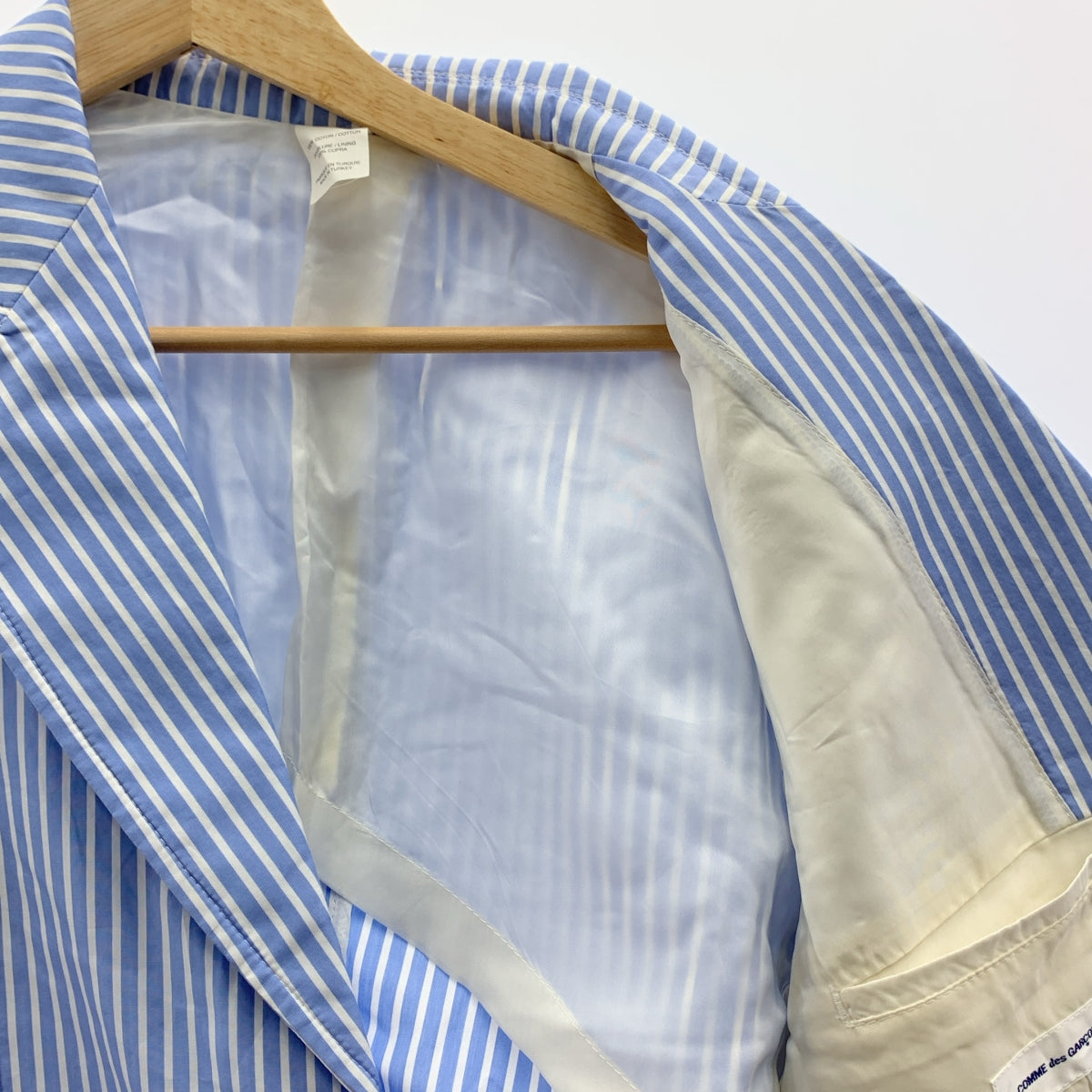 COMME des GARCONS SHIRT / 콤데 갤슨 셔츠 | 코튼 2B 싱글 브레스트 테일러드 재킷 | S | 블루/화이트 | 남성