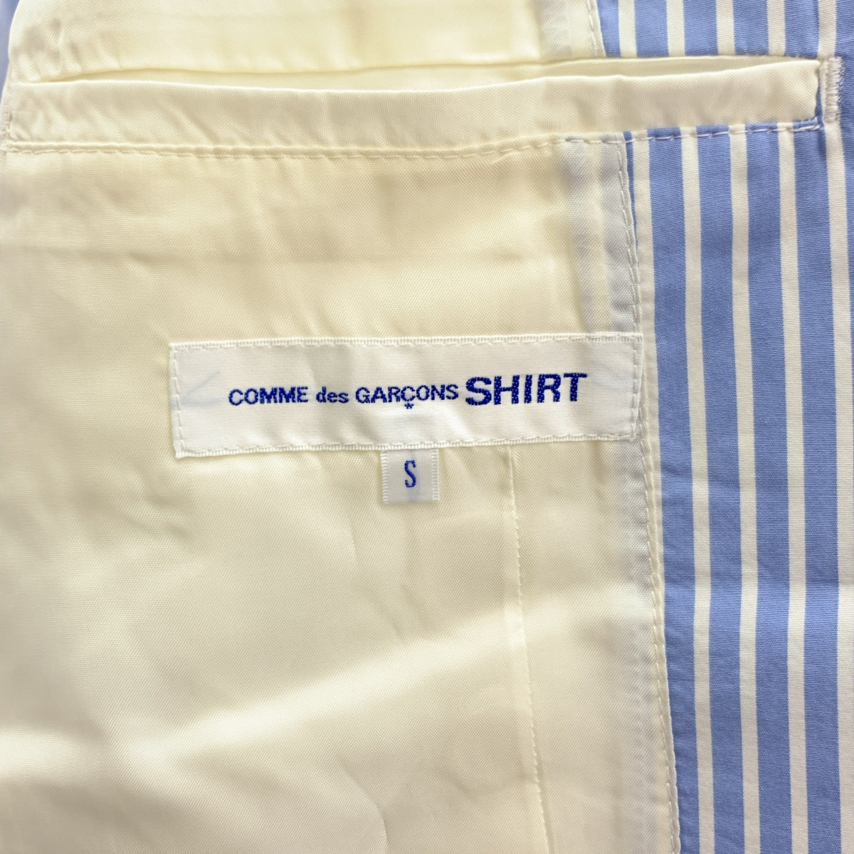 COMME des GARCONS SHIRT / コムデギャルソンシャツ | コットン 2B シングルブレスト テーラードジャケット | S | ブルー/ホワイト | メンズ
