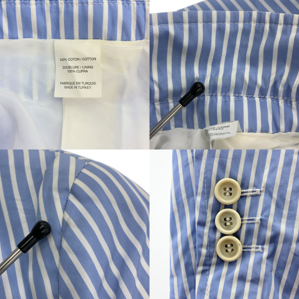 COMME des GARCONS SHIRT / コムデギャルソンシャツ | コットン 2B シングルブレスト テーラードジャケット | S | ブルー/ホワイト | メンズ