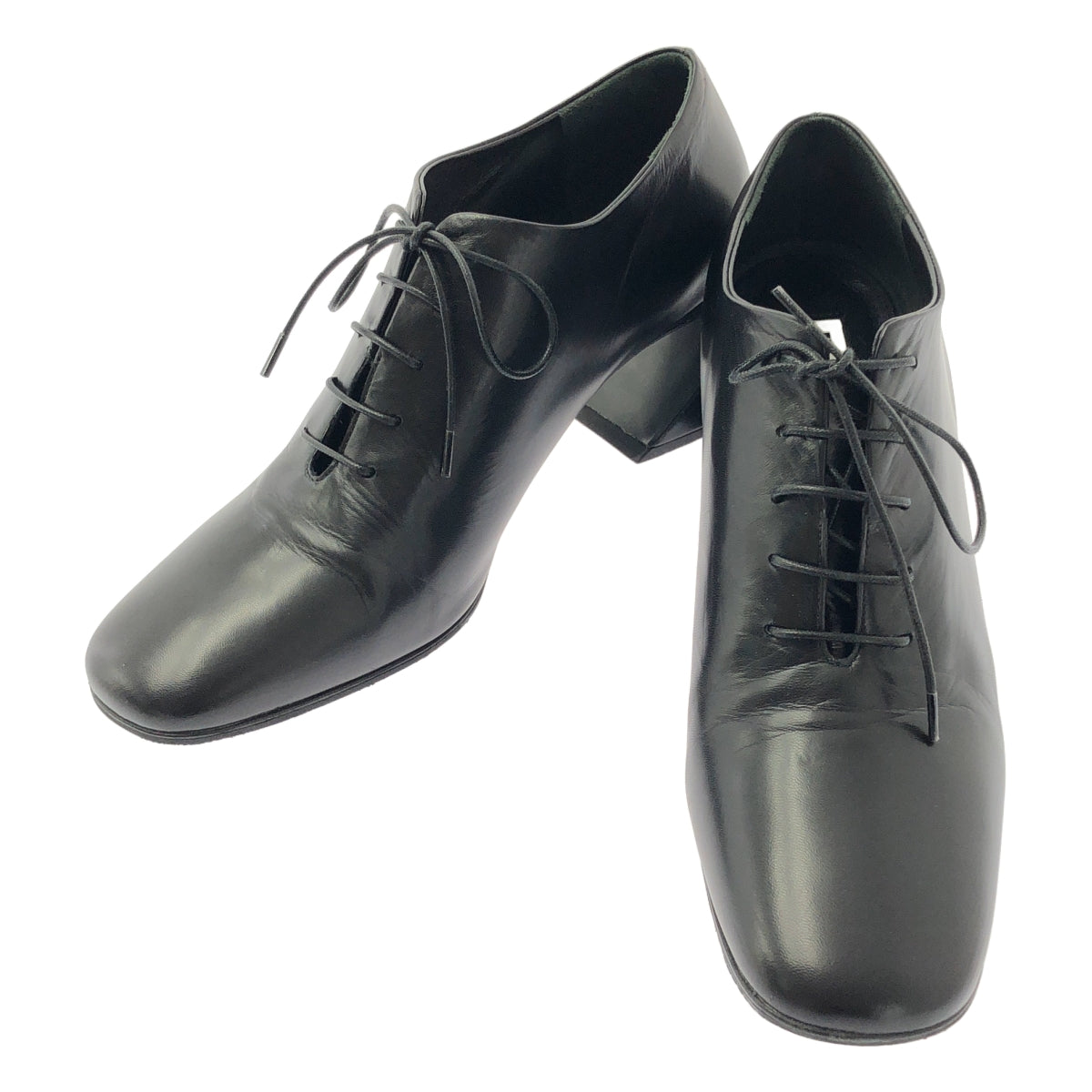 JIL SANDER / ジルサンダー | 2022SS | レザー レースアップ チャンキーヒール ブーティ | 36 | レディース