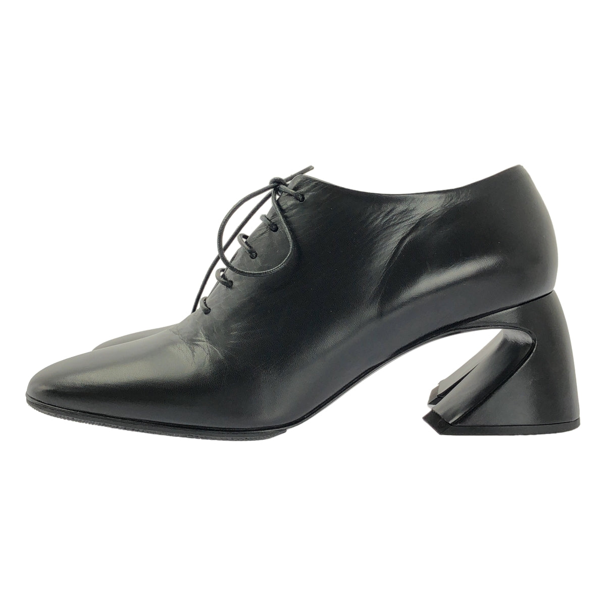 JIL SANDER / ジルサンダー | 2022SS | レザー レースアップ チャンキーヒール ブーティ | 36 | レディース