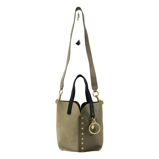 SEE BY CHLOE / シーバイクロエ | GAIA バイカラー 2WAY レザー ハンドバッグ | ベージュ / グレージュ / ゴールド | レディース
