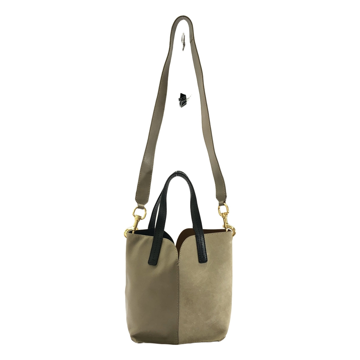 SEE BY CHLOE / シーバイクロエ | GAIA バイカラー 2WAY レザー ハンドバッグ | ベージュ / グレージュ / ゴールド | レディース