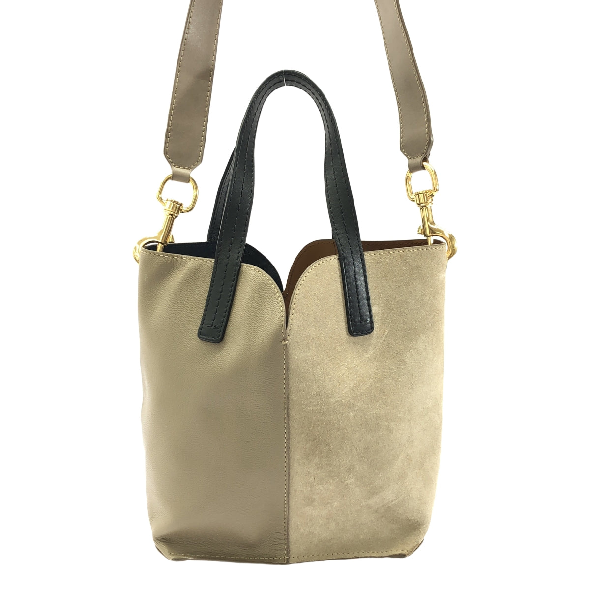 SEE BY CHLOE / 바다 자전거 클로이 | GAIA 바이 컬러 2WAY 가죽 핸드백 | 베이지 / 그레이지 / 골드 | 여성