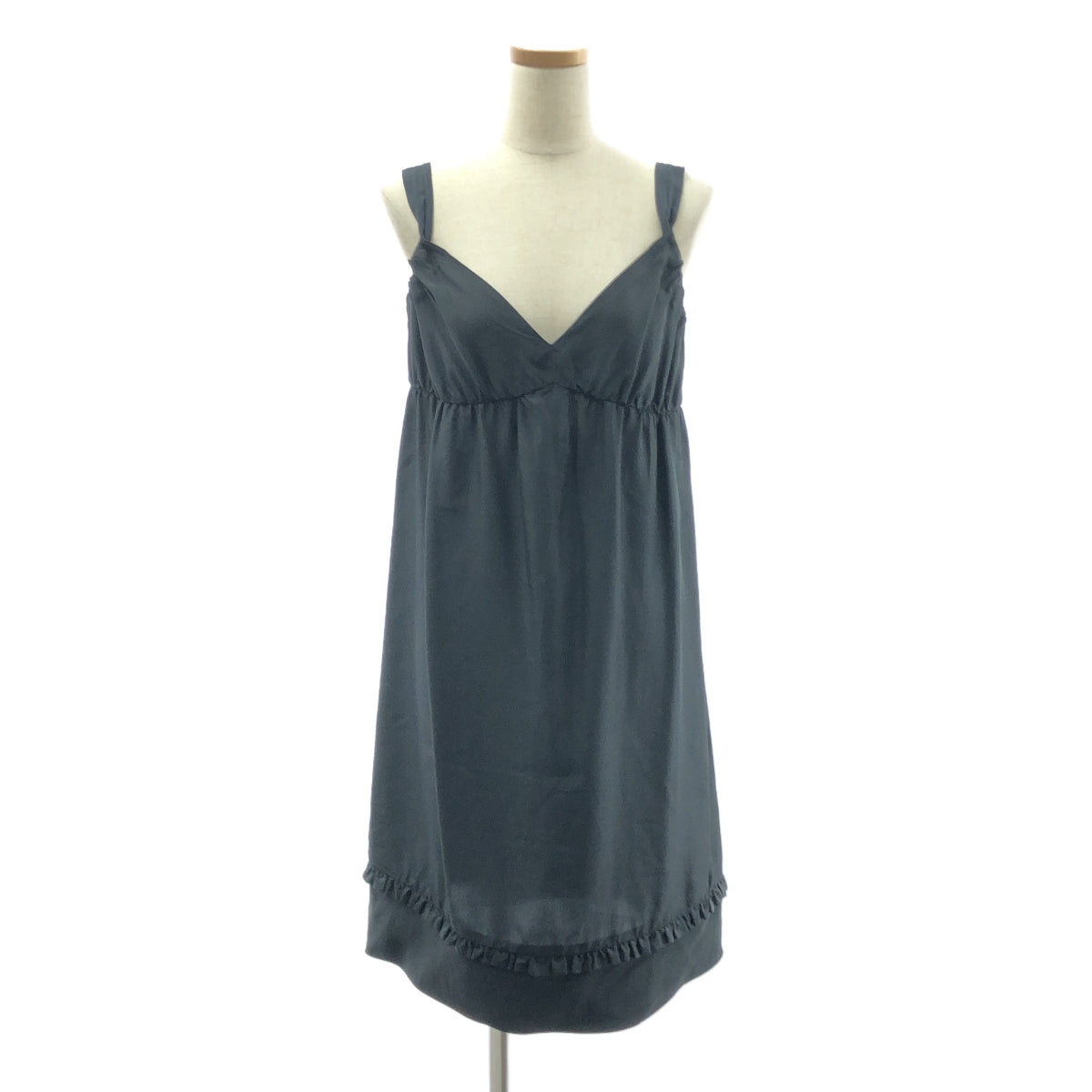 MARGARET HOWELL / 마가렛 하웰 | 실크 개더 리본 원피스 | Ⅱ | 블랙 | 여성