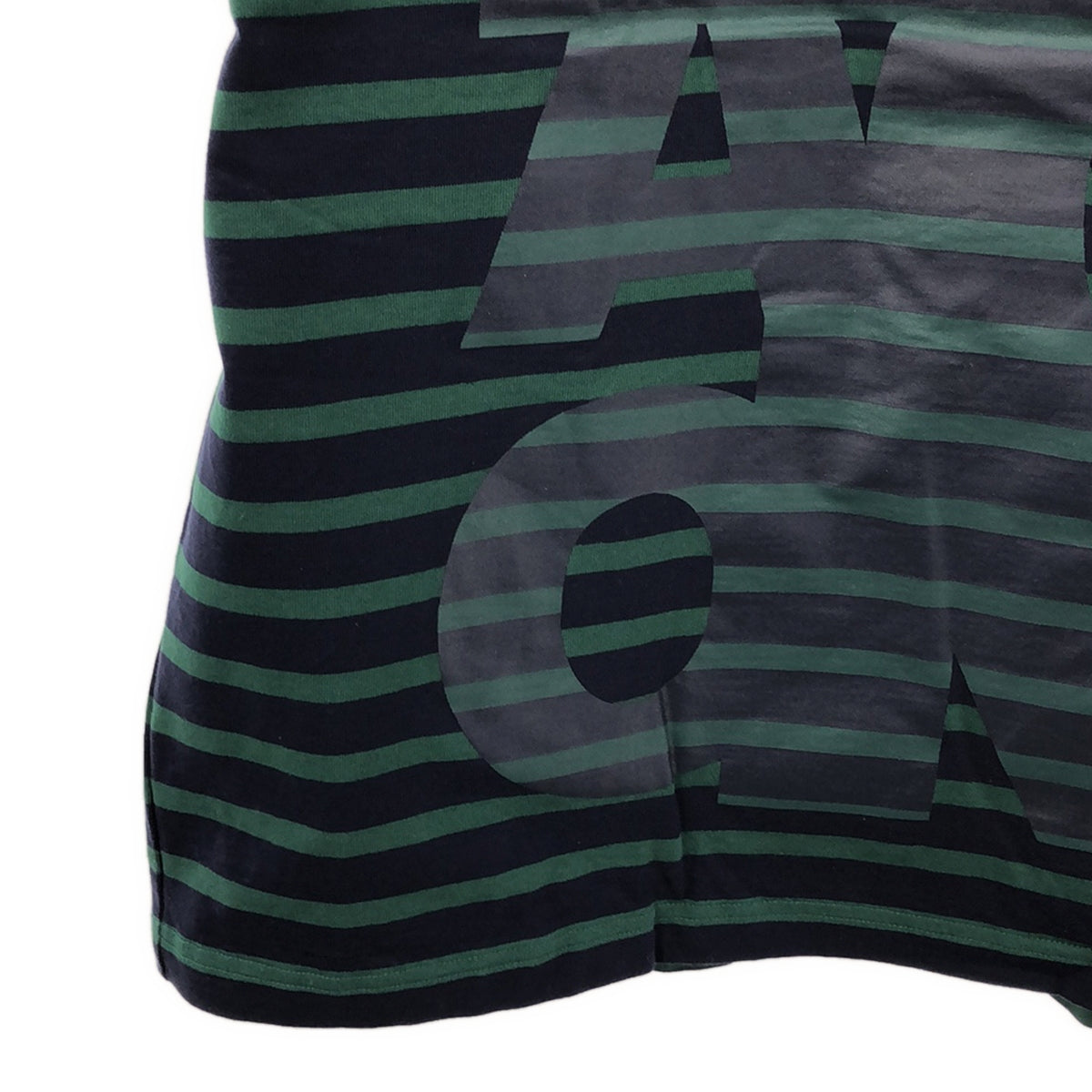 [狀況良好] kolor BEACON / 彩色信標 | 2020春夏 | BORDER ON BORDER Border on Border 標誌印花超大 T 卹 | 1 |海軍藍/綠色|男士