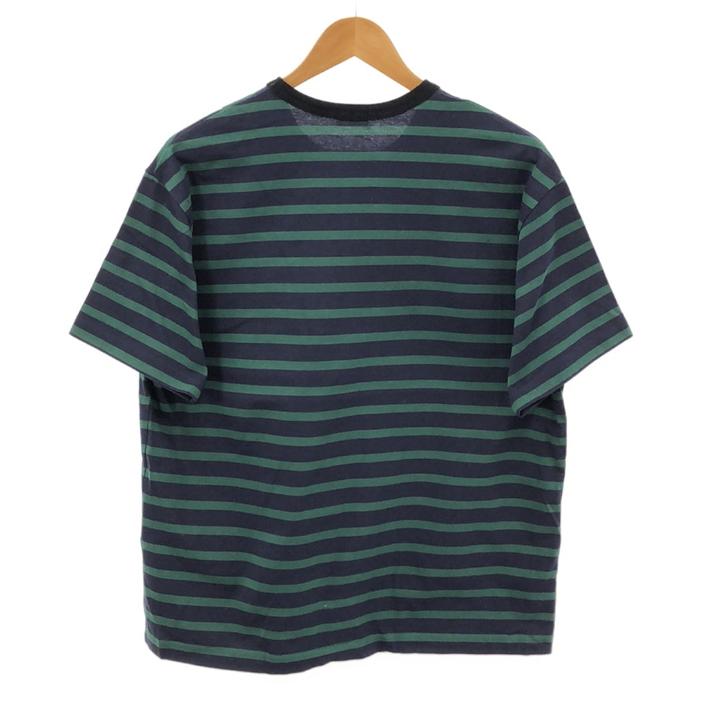 [狀況良好] kolor BEACON / 彩色信標 | 2020春夏 | BORDER ON BORDER Border on Border 標誌印花超大 T 卹 | 1 |海軍藍/綠色|男士