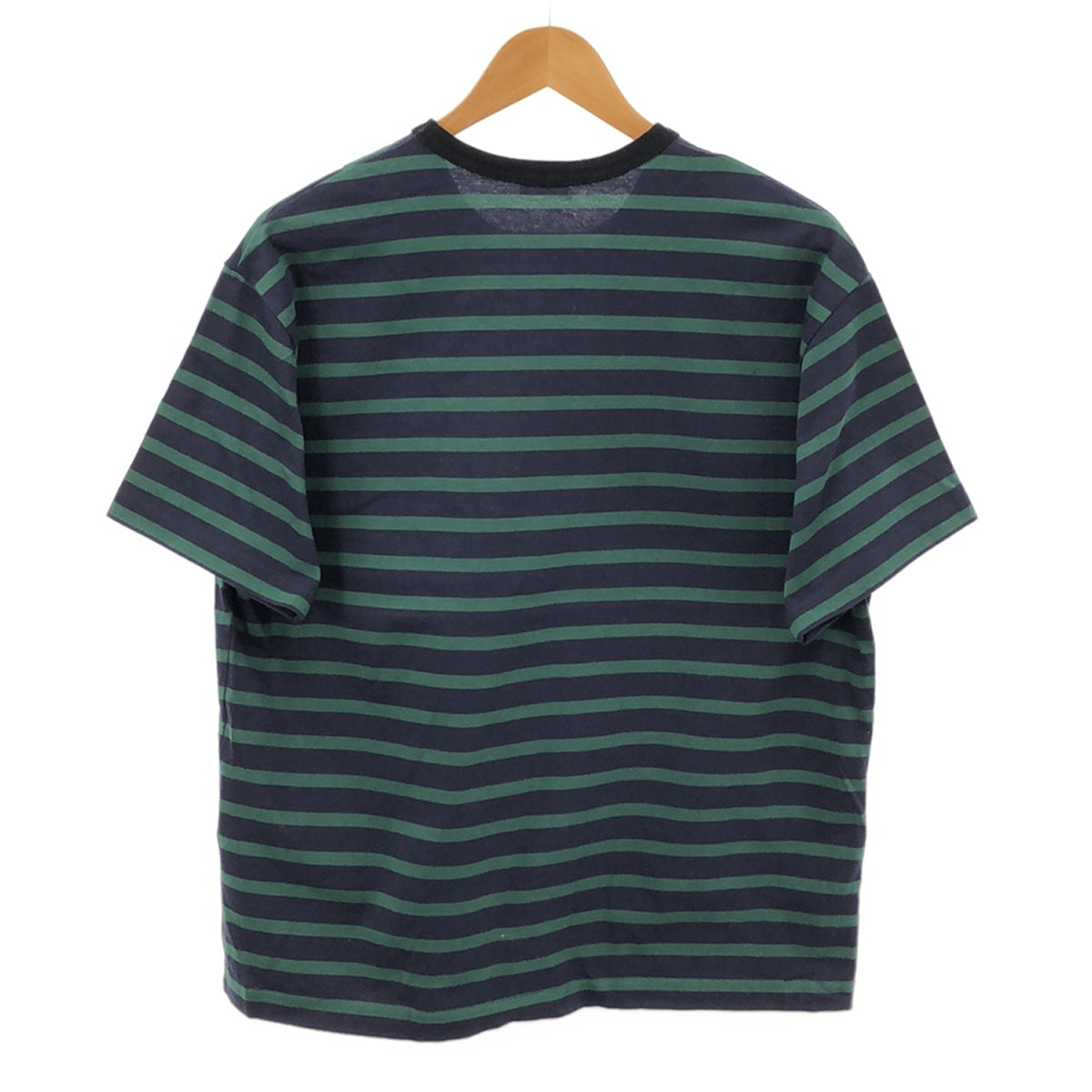 [狀況良好] kolor BEACON / 彩色信標 | 2020春夏 | BORDER ON BORDER Border on Border 標誌印花超大 T 卹 | 1 |海軍藍/綠色|男士