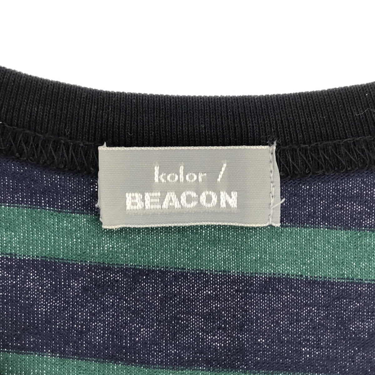 [狀況良好] kolor BEACON / 彩色信標 | 2020春夏 | BORDER ON BORDER Border on Border 標誌印花超大 T 卹 | 1 |海軍藍/綠色|男士