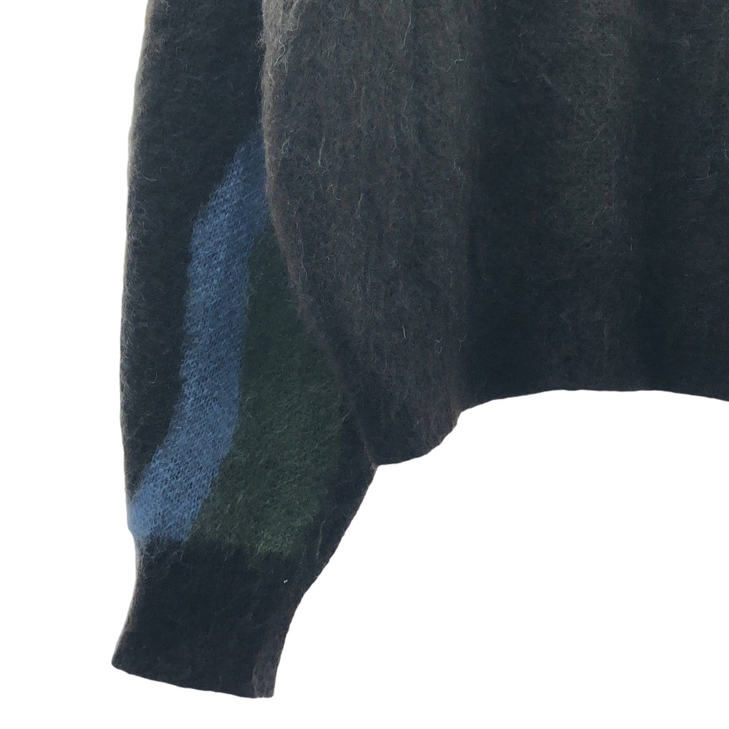 NKNIT / ンニット | 2022AW | wave pattern mohair KNIT / モヘヤ ウール ニット セーター | ダークブラウン | レディース