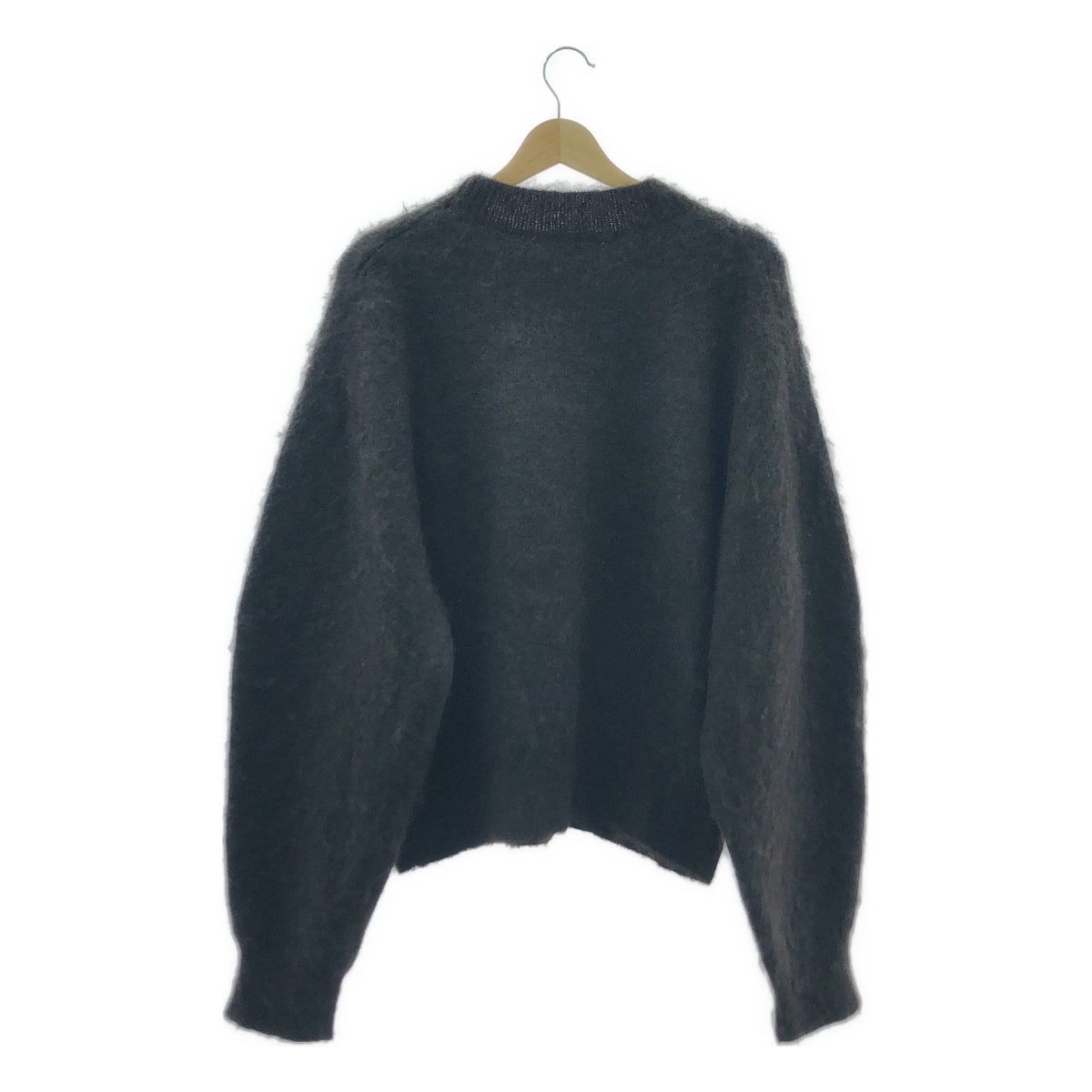 NKNIT / ンニット | 2022AW | wave pattern mohair KNIT / モヘヤ ウール ニット セーター | ダークブラウン | レディース