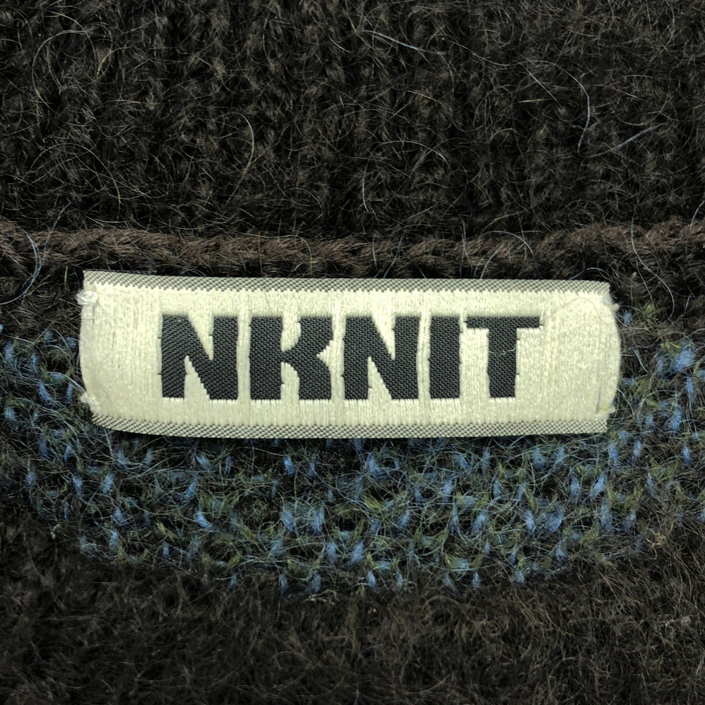 NKNIT / ンニット | 2022AW | wave pattern mohair KNIT / モヘヤ ウール ニット セーター | ダークブラウン | レディース