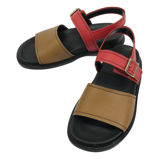 MARNI | Leather ankle strap sandals | 41 | Beige/Black/Red | Men's