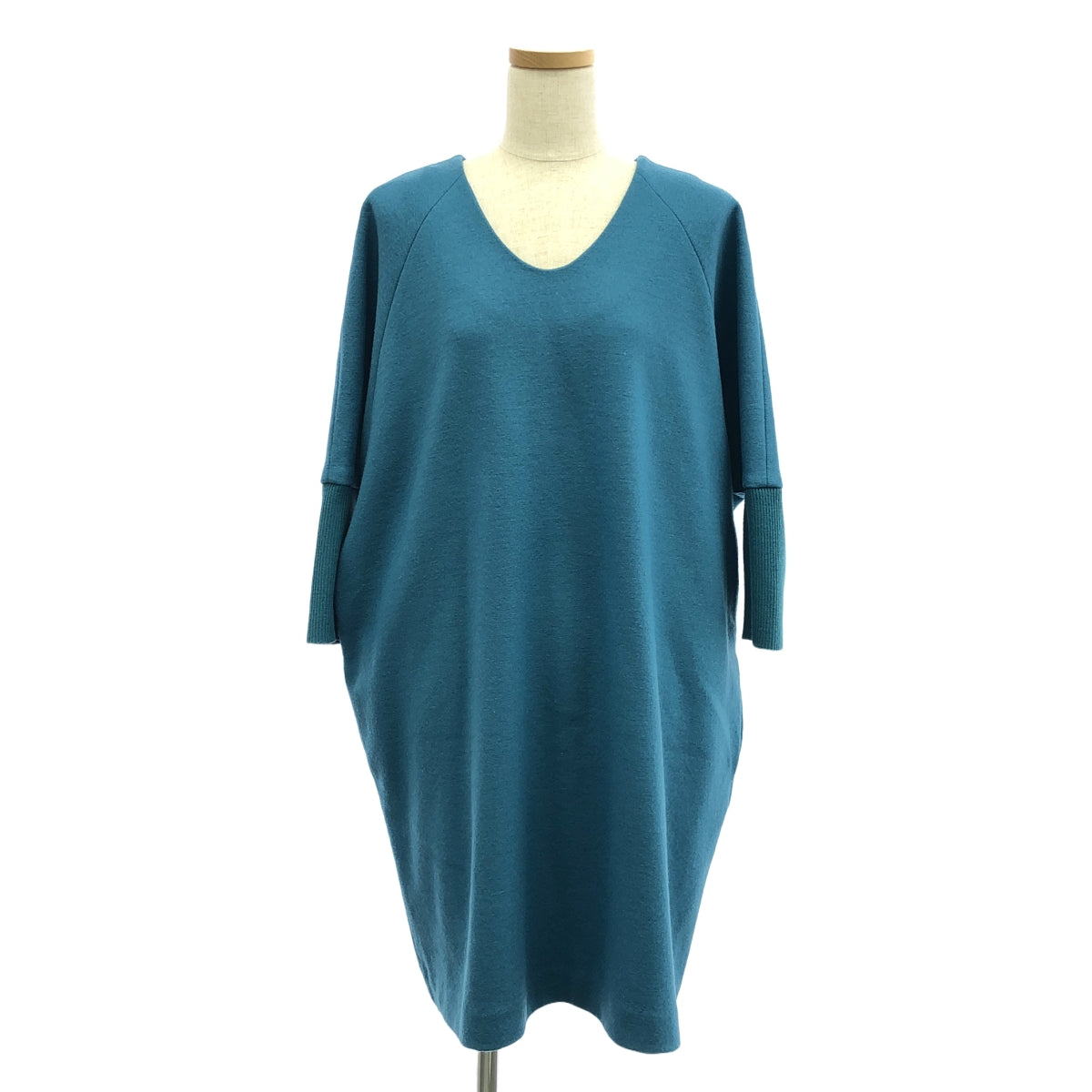 ADORE / アドーア | ウール 袖リブ ドルマンスリーブ ワンピース | 36 | ブルー | レディース