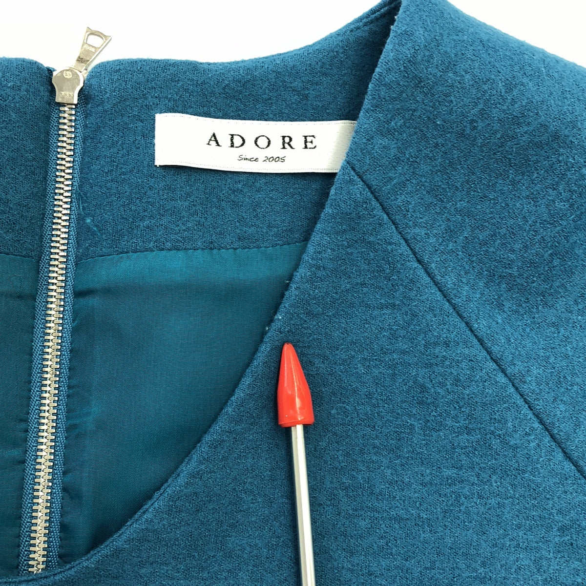 ADORE / アドーア | ウール 袖リブ ドルマンスリーブ ワンピース | 36 | ブルー | レディース