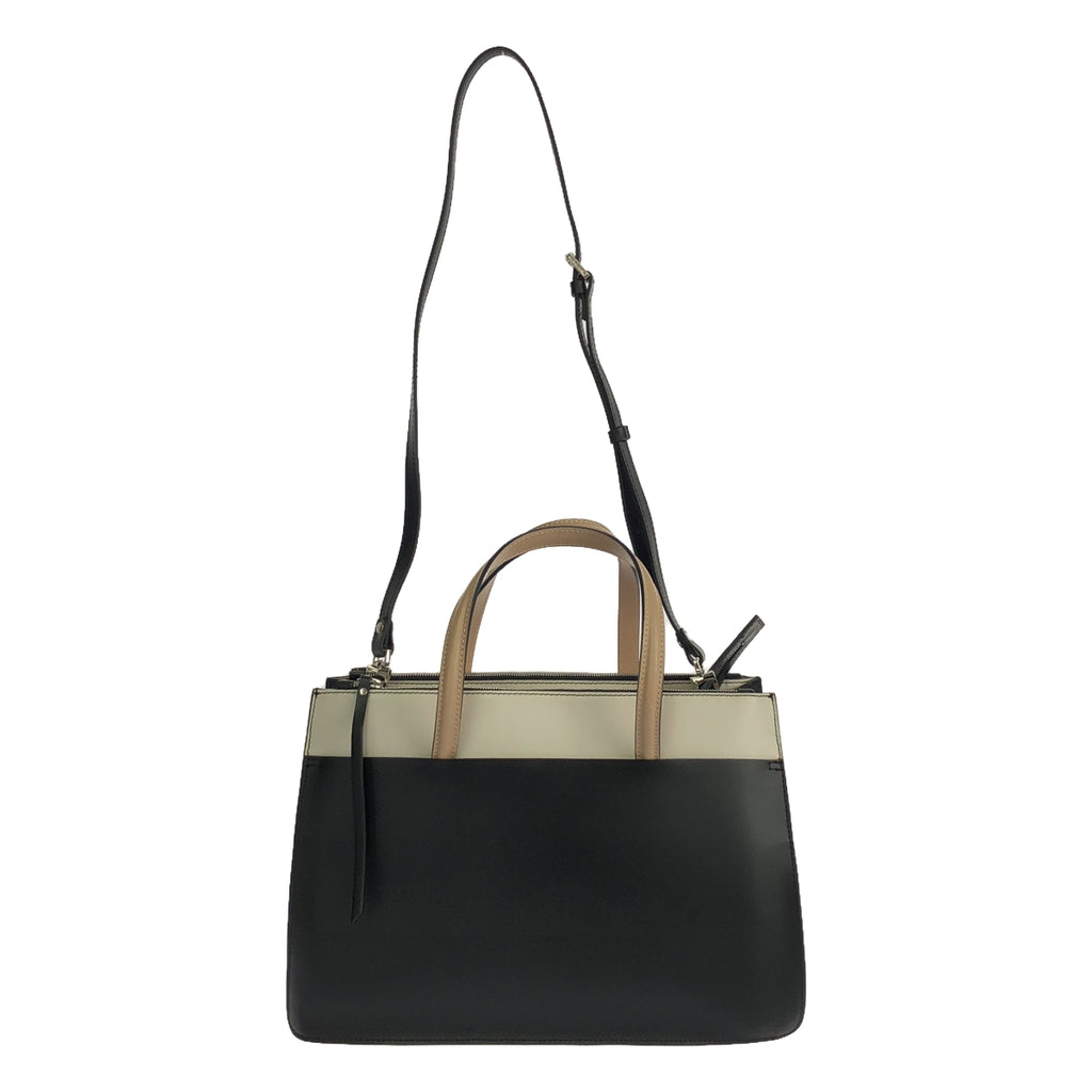 【美品】  GIANNI CHIARINI / ジャンニキャリーニ | EMPIRE エンパイア 2Way レザー トライカラー ショルダー トートバッグ | ブラック / ホワイト / ベージュ | レディース